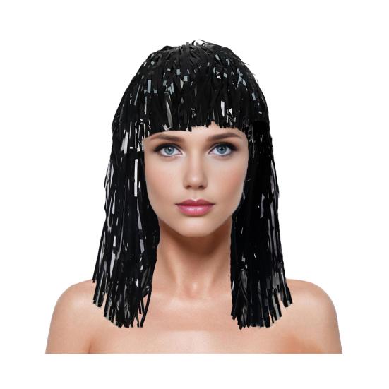 Yousheng Фольгированная мишура парики и маскарадный костюм диско-тематический наряд с бахромой и эластичной талией металлические косплей танцевальные принадлежности