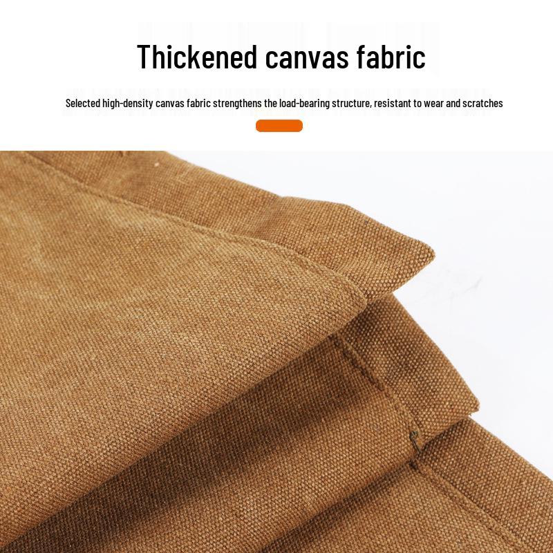 Foldable Canvas Fishing Rod Bag: Large Capacity, Thickened Storage with Zipper, for Outdoor Tackle and Umbrella.