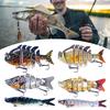 6Pcs Artificial Lures with Treble Hook Realistic Looking Bright Color Multi Jointed Swimbait Hard Lures Fishing Tackle