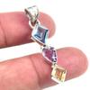 Натуральный голубой топаз, розовый аметист 925 пробы серебро кулон 1,50" i7l75