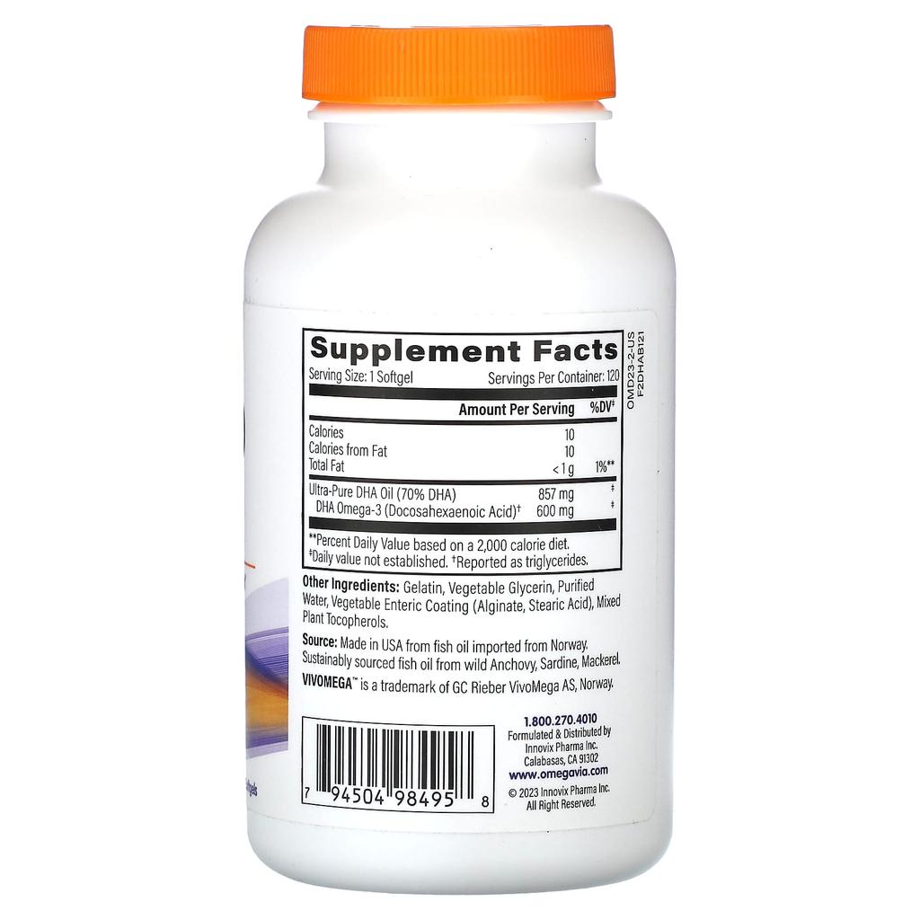 Dha 600, Omega 3, 120 Softgels
