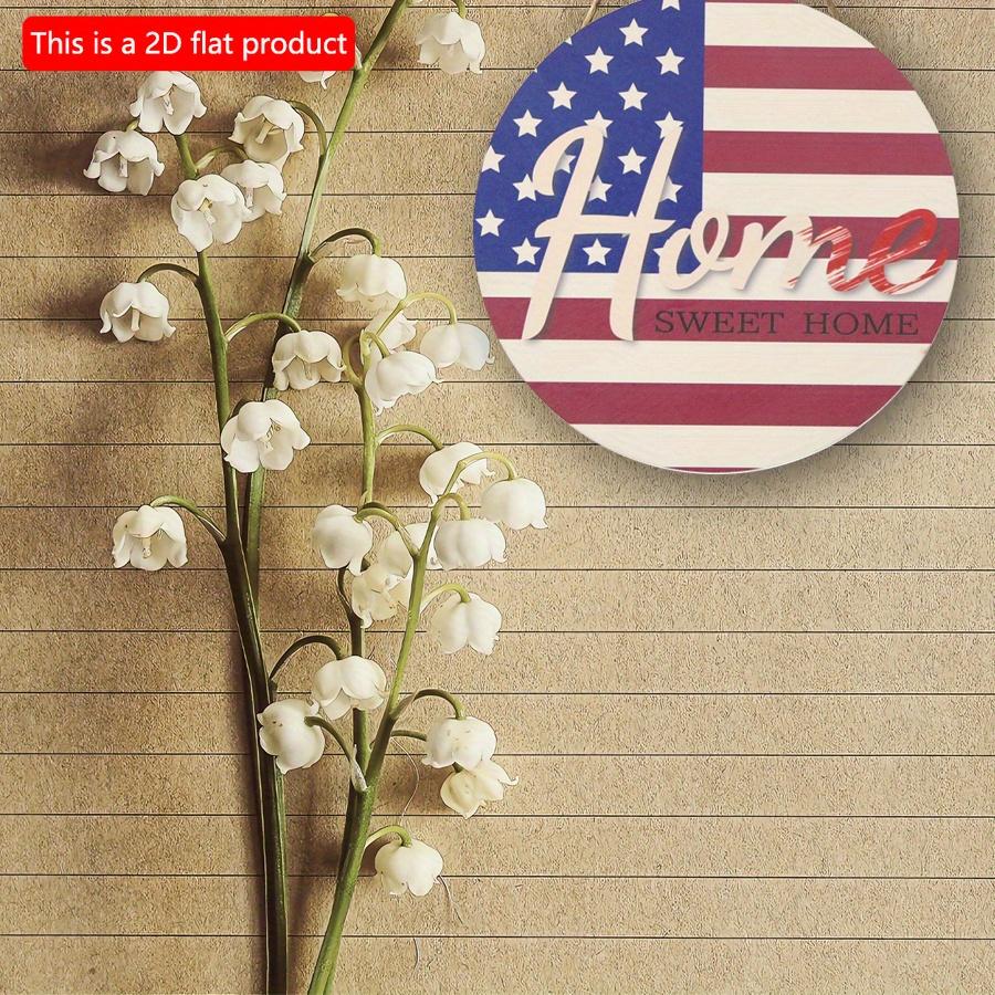 2D плоский 20*20см 1шт Тема флага Sweet Home USA День Независимости деревянная дверная табличка подвеска, Хорошее качество макет украшение для дома американский флаг табличка