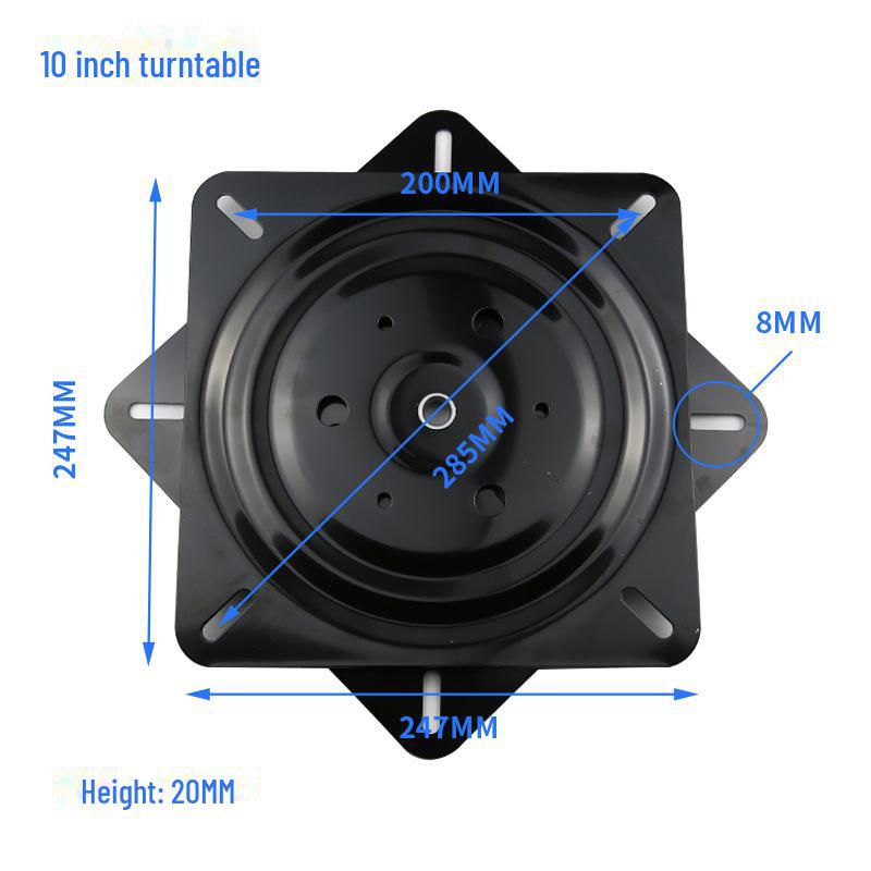 Квадратная черная железная мебельная поворотная база для стульев