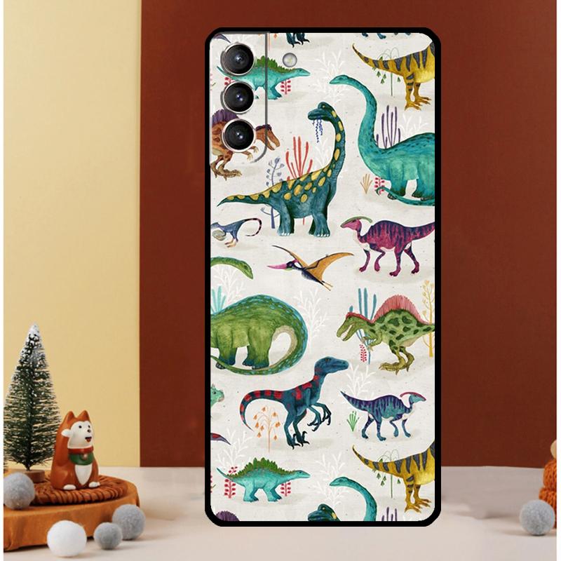 Cute Dino Dinosaur Case For Samsung Galaxy S25 S26 Ultra S20 S21 S22 S23 S24 Ultra S10 Plus S25 FE Cover Funda
