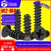 KT Black Carbon Steel Cross Countersunk Head Self-Tapping Screw, Flat Head, Milling Tail - Sizes M2, M2.6, M3, M4