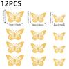 12 PCS Christmas Hollow Butterfly Wall Murals Stickers Removable 3D Wall Decals Birthday Party Decors
