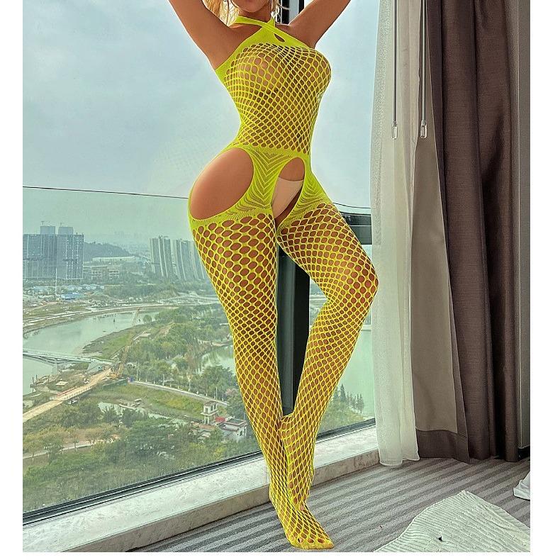 See Through Ladies Mesh Net Tight Hollow Out Body Stocking Mature Sexy Busty Transparent Lingerie