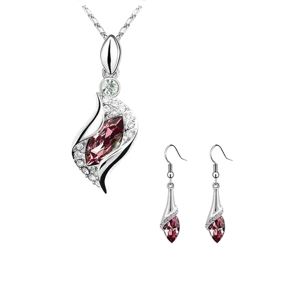 Синий длинный каплевидный австрийский кристалл модные серьги кулон ожерелье