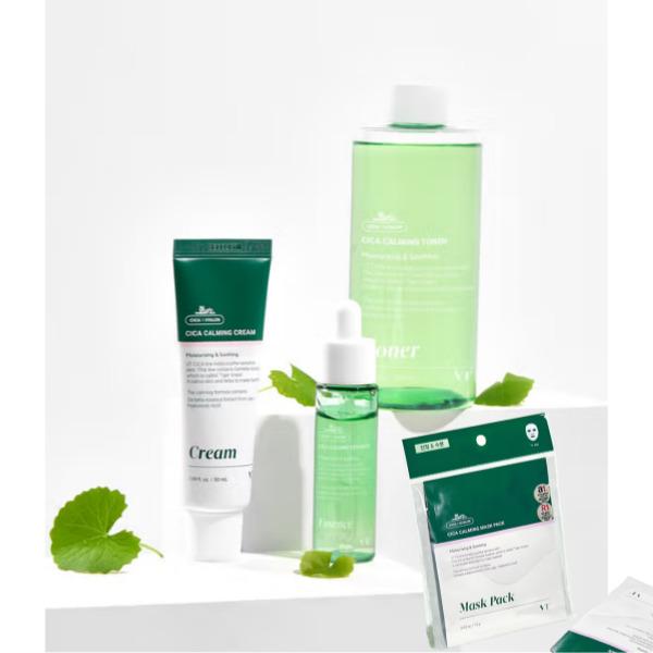 VT Cica Calming Skincare & Mask Set – Toner, Essence, Cream & Sheet Masks (4-Step Set)