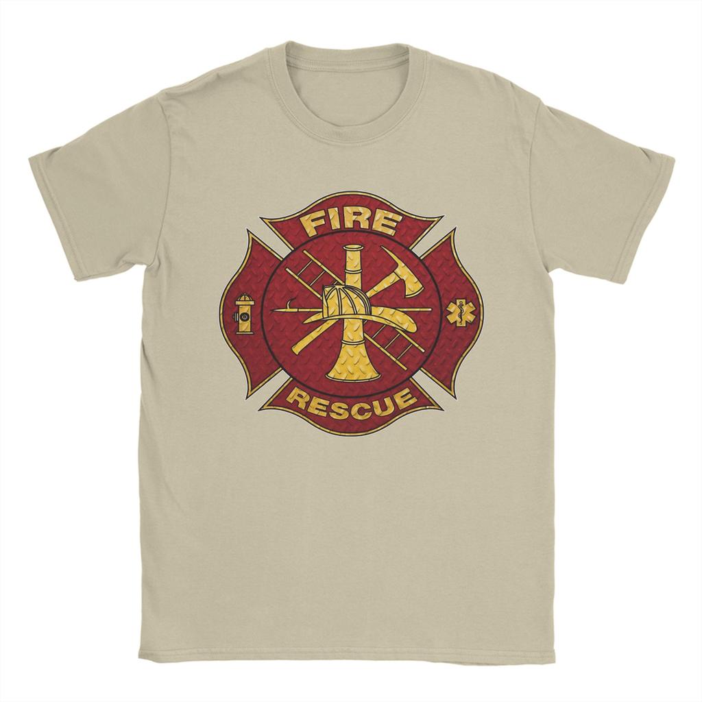 Harajuku T Shirt Fire Fighter Rescue Firefighter Cotton TShirts Tshirt for Unisex Beach Aesthetic Print Short Sleeve Top Tees