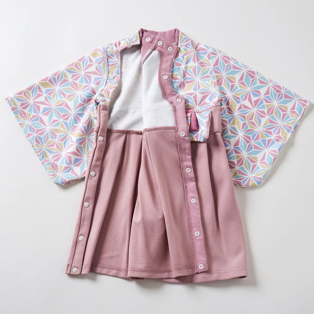 Хакама Первый Первый Первый Посещение святилища Сиреневый [Куфуу] Комбинезоны, Еда, Девочки, Мальчики, Фестиваль, Фестиваль кукол, Одежда, Еда, (80см, Розовый)