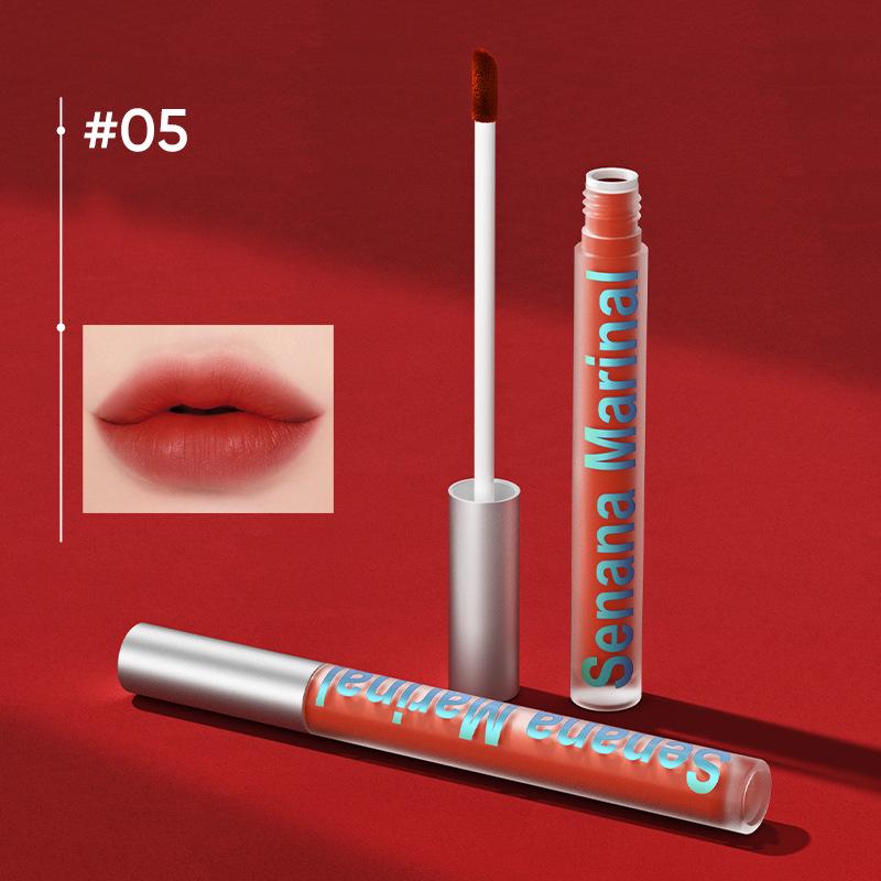 SENANA Матовая матовая бархатная воздушная глазурь для губ Водонепроницаемая помада для макияжа губ