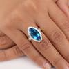 Натуральный швейцарский голубой топаз драгоценный камень 925 стерлинговое серебро красивое ювелирное кольцо для женщин RR-25-1