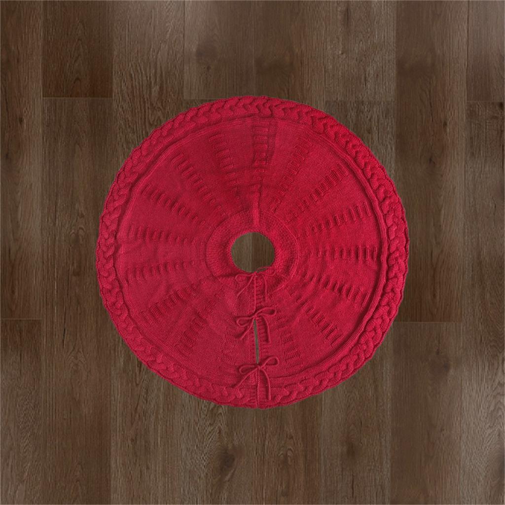 Рождественская елка коврик юбка однотонный вязаный елка нижняя крышка круглый коврик для деревенского праздничного украшения вечеринки