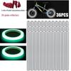 36PCS Bicycle Spoke Reflector Set with Luminous Wheel Stickers for Night Riding