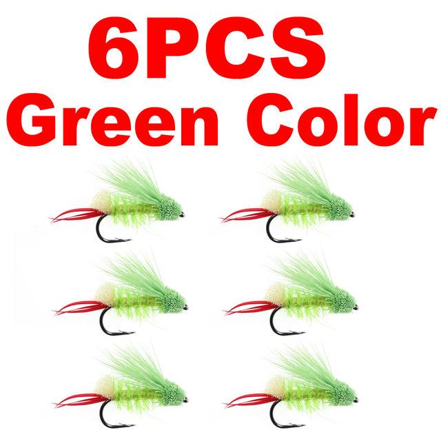 Bimoo 6 шт. #4 сухая муха из оленьих волос наземная муха Zuddler Цикада Аттрактор форель окунь нахлыстовая рыбалка приманка черная оливковая натуральная