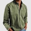 Male Basic Casual Shirts Solid Color Long Sleeve Pocket Design Button Cardigan Spring Autumn Turn-down Collar Men's Tops