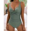 2025 Plain Ruched Swimsuit Women One Piece Solid Swimwear Female Beachwear Bathers Bathing Swimming Swim Bodysuit Summer