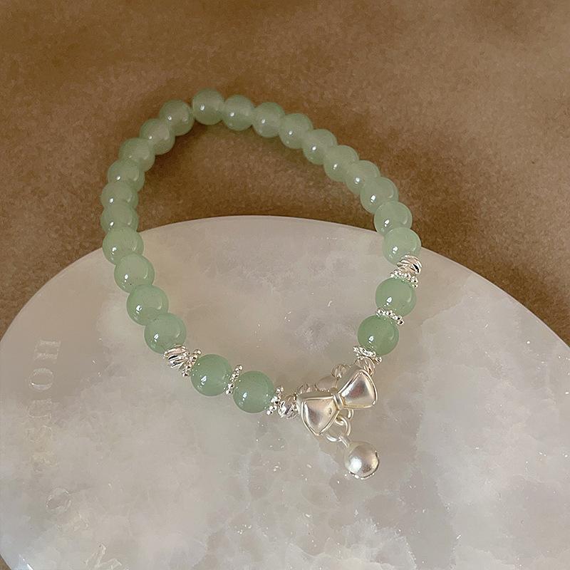 Маленький свежий бант сломанный серебряный браслет из бисера женский национальный стиль новый китайский стиль изысканный индивидуальный универсальный браслет ювелирные изделия