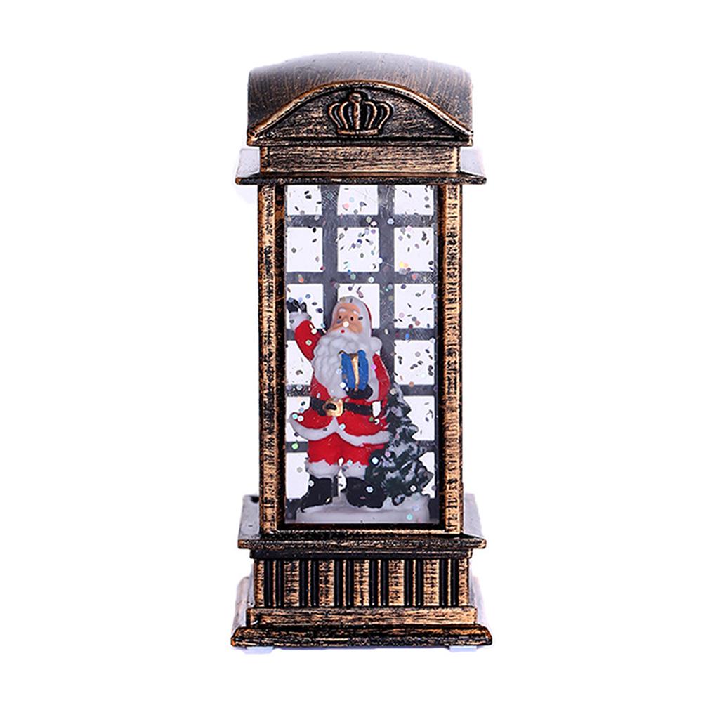 Christmas Snow Lantern Telephone Booth Battery Operated With Swirling Glitter 5“ x 2” x 2”for Xmas Home Decoration