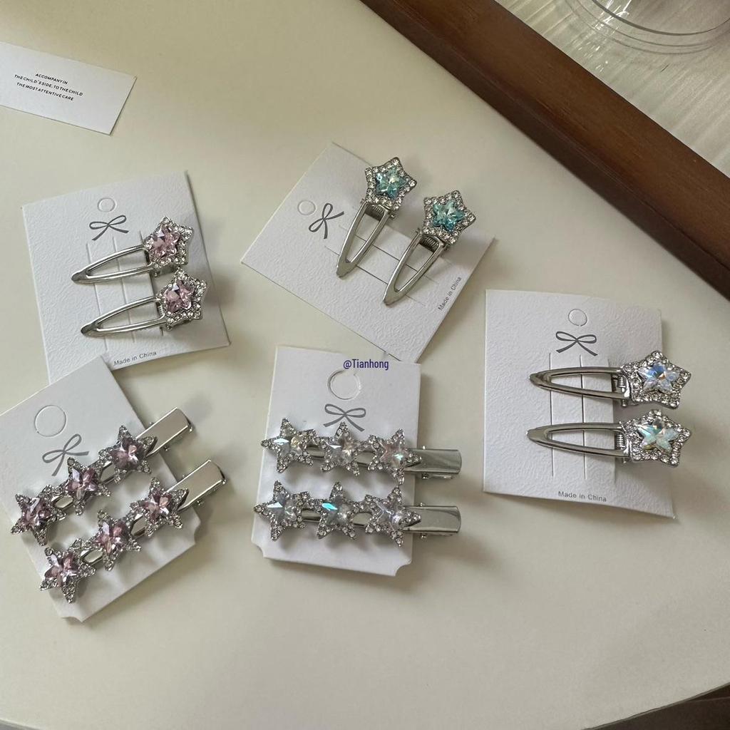 Роскошная заколка для волос в виде звезды со стразами - Сверкающая заколка-утиный клюв, инкрустированная бриллиантами