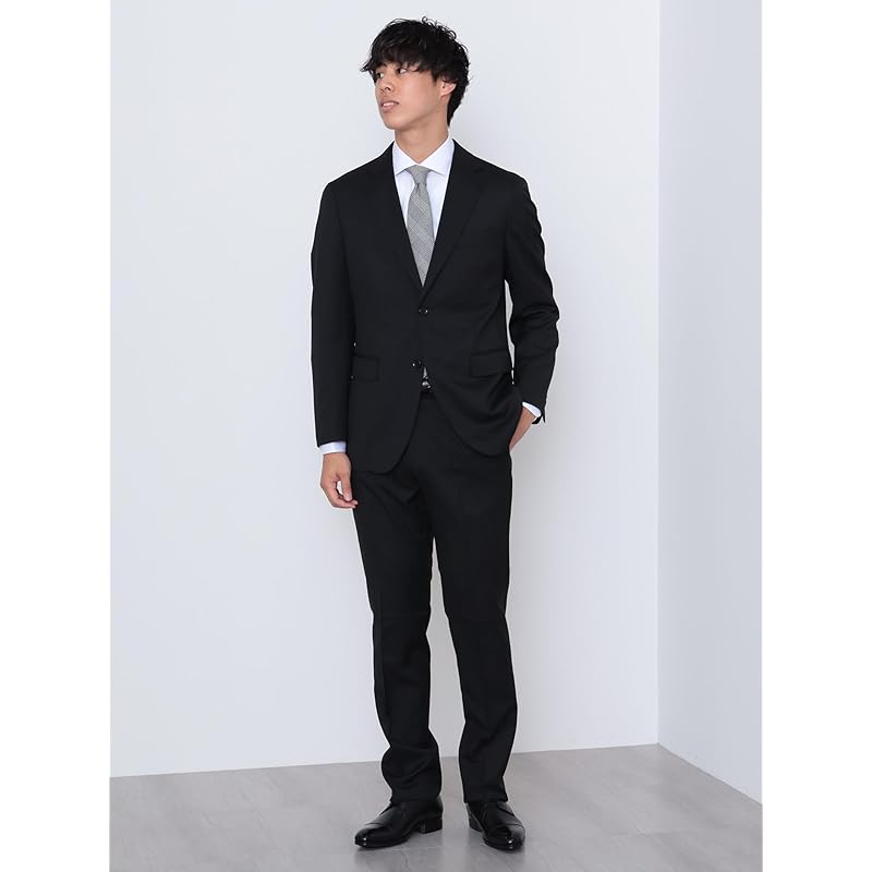 [Beams Heart] костюм базовый однотонный 2 пуговицы мужской ЧЕРНЫЙ XL