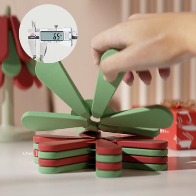 3 шт./компл. силиконовая подставка для подставки под стакан, изоляционная подкладка для рождественской елки, термоизолированный коврик для стола, круглая, квадратная основа, противообрастающая подкладка