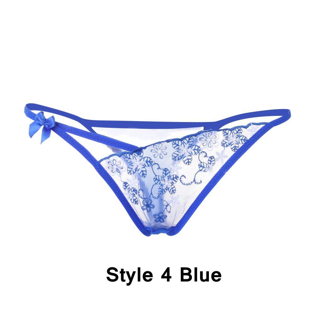 Нижнее белье Т-образные трусы Стринги Кружева Цветы Сексуальные трусики Женское эротическое белье