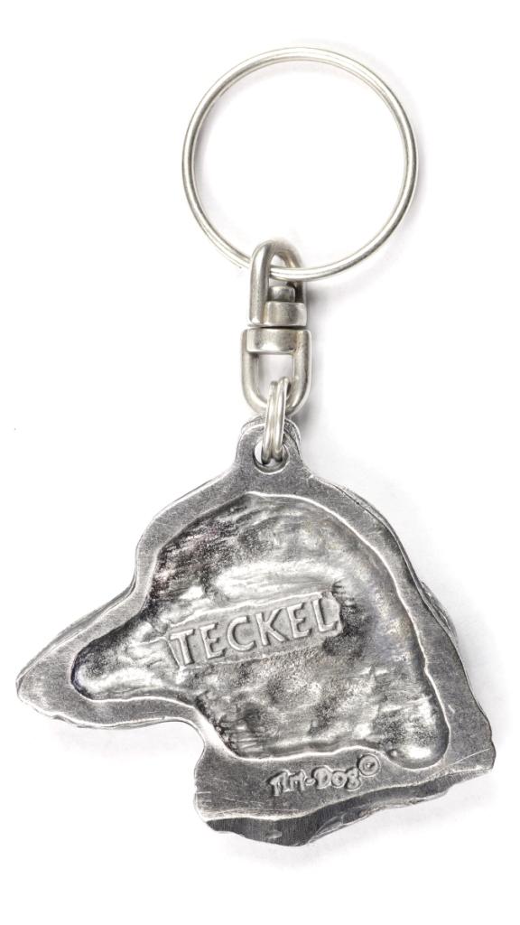 Dachshund - Silver-plated pendant with a dog in a decorative box, handbag decoration, backpack pendant by Art-Dog brand