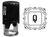 Printtoo Alphabet Q Monogram Initial Square Swirl Border Self Inking Rubber Stamp R-40 Office