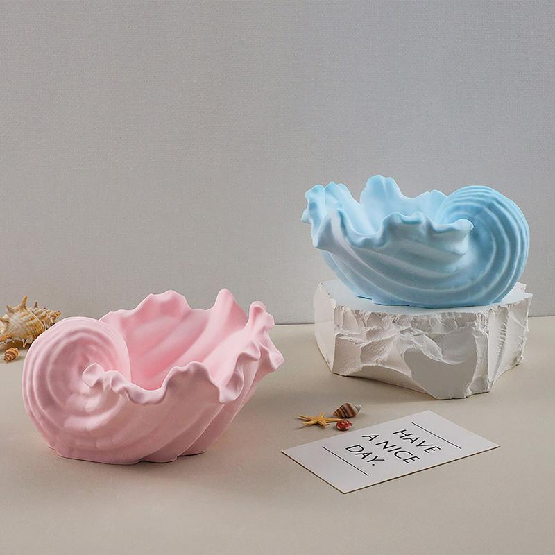 Conch Candle Jar Silicone Molds Diy Handmade Scented Wax Jewelry Storage Box Making Molds Plaster Cement Mould Home Decor Craft