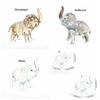 Modern Crystal Elephant Statue Cute Desktop Crystal Ornaments Baby Elephant Ornaments  Home