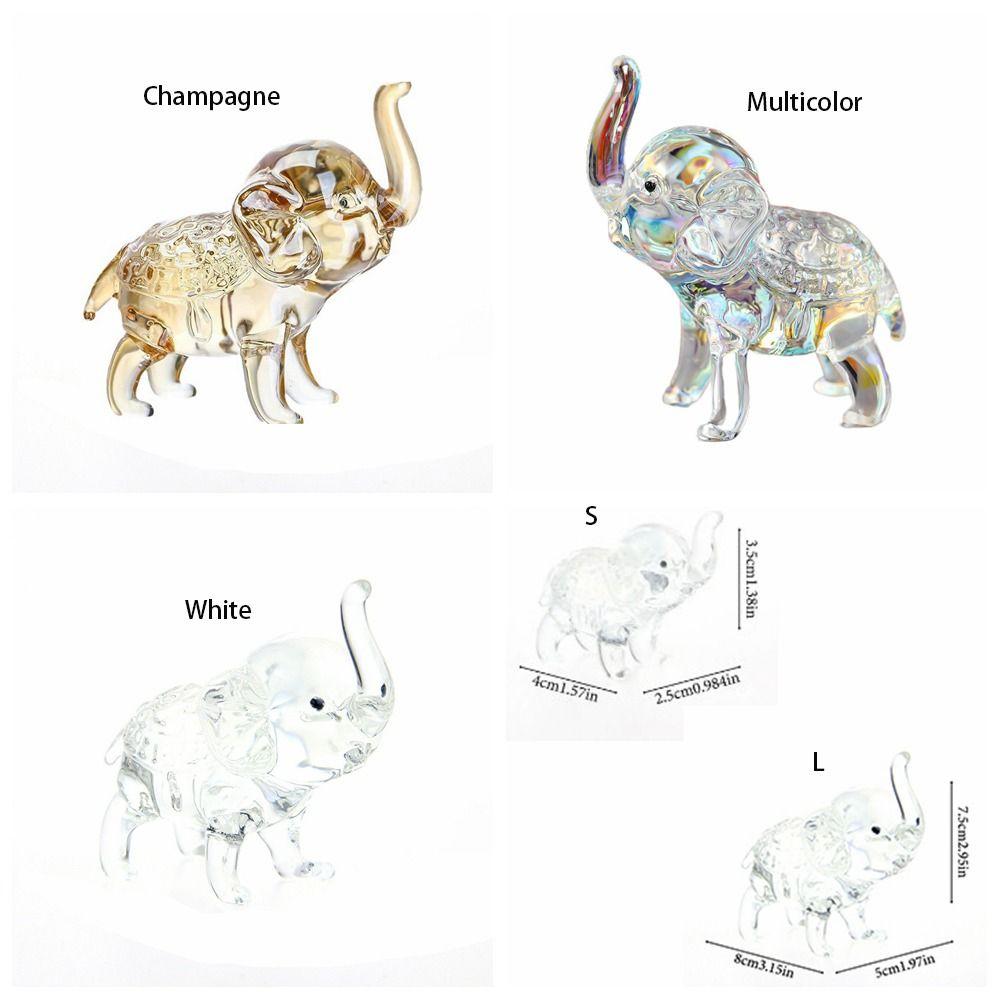 Modern Crystal Elephant Statue Cute Desktop Crystal Ornaments Baby Elephant Ornaments Home