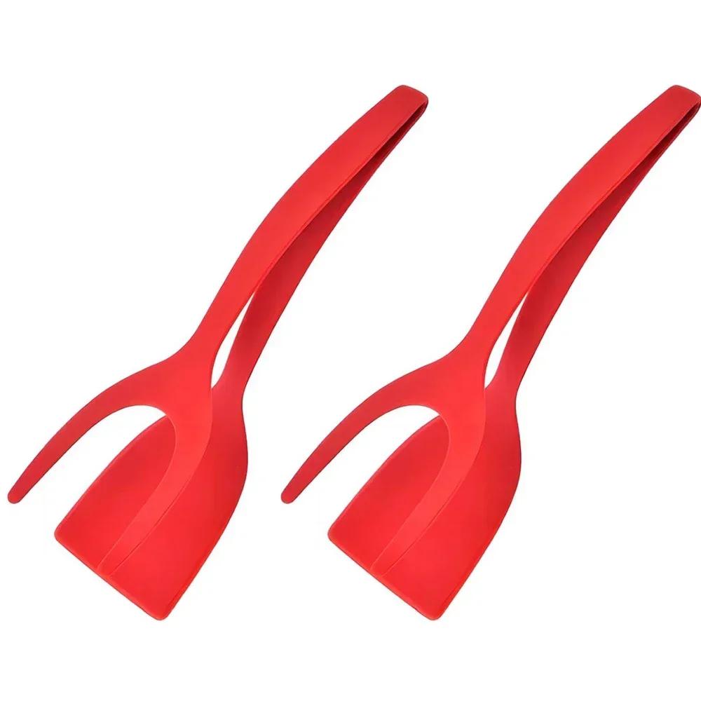 Новый 2 в 1 Grip Flip Spatula Tongs, лопатка для переворачивания яиц, нейлоновое антипригарное покрытие, инструмент для приготовления блинов, рыбы, французских тостов, омлета