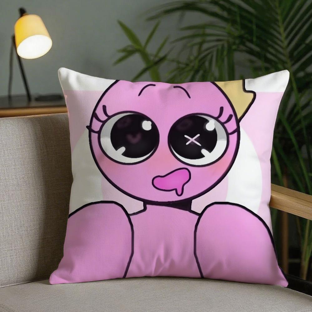 Cartoon Game RRainbow Friends Pillow Case Square DoubleSided Printing Sofa Cushion Cover Pillowcase Bedroom Bedside