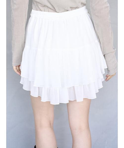 Мини-юбка-шорты с волнистой линией SWFP255030WHT0
