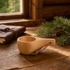 Rubberwood Wooden Coffee Cup Nordic Style Wooden Mug Viking Coffee Mug Portable Wood Mug  Parties