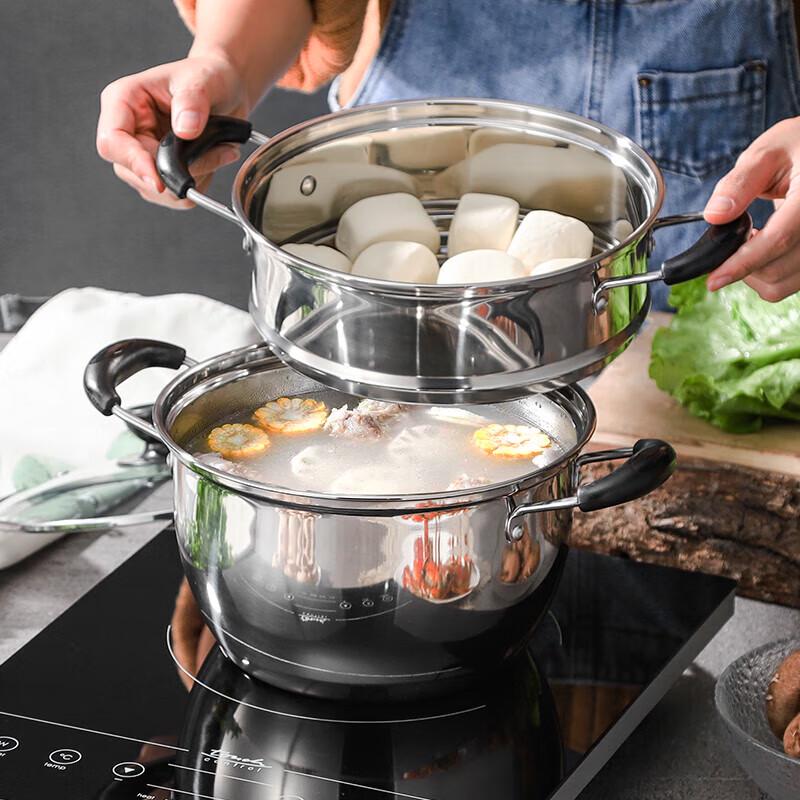 Кастрюля-тушилка Driant из нержавеющей стали 201 с пароваркой