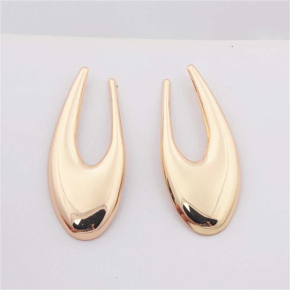 Простые гладкие большие серьги-капли для женщин, новые модные геометрические U-образные металлические золотые длинные серьги, ювелирные изделия Mujer Brincos