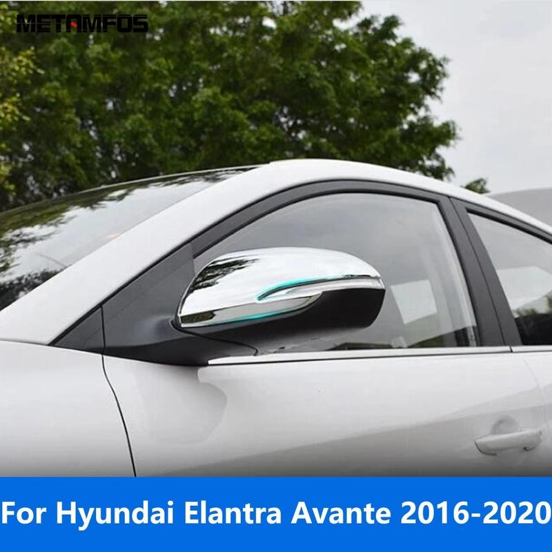 Rearview Side View Mirror Cover Trim For Hyundai Elantra Avante 2016 2017 2018 Chrome Protector Exterior Accessories