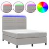 VidaXL Slatted Bed Base with Mattress and LED, Upholstered Bed, Double Bed, Adult Bed for Interior Bedroom, 3134957