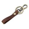Handmade Genuine Leather Vintage Cowhide Bronze Car Keychain - Creative Small Gift