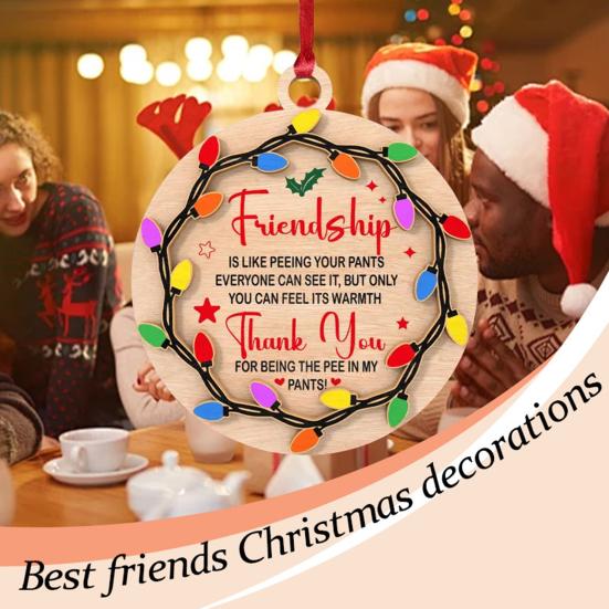 Подвеска «Дружба» Деревянная подвесная елочная игрушка Подвеска «Символ дружбы» Подарок на день рождения и Рождество для друзей