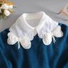 White Detachable Collar For Women  New Ladies Bowtie Beaded False Fake Collar Shirt Removable Nep Blouse Kraagie Faux Col