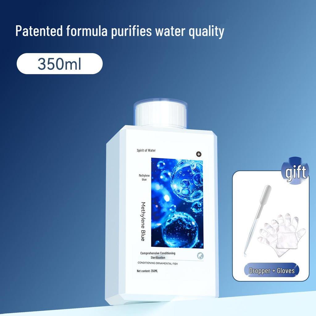 Methylene Blue Aquarium Water Purifier & Conditioner for Koi - Treats Saprolegniasis, White Spot, Body Rot, Sterilizes & Purifies.