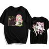 New Harajuku Anime Kanroji Mitsuri Eye Summer T-Shirt Harajuku Demon Slayer Print Summer Men Women Fashion Tops Short Sleeve