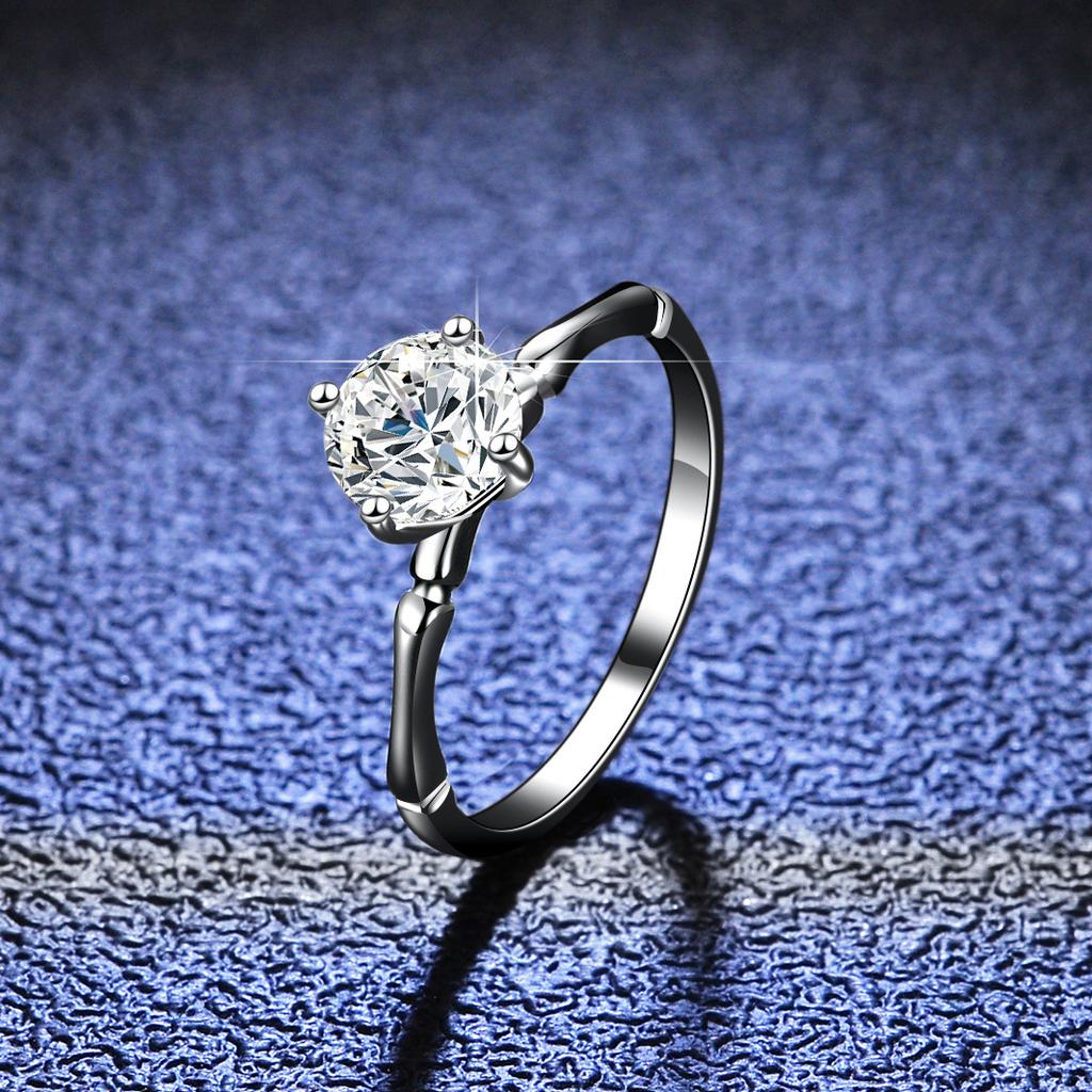 D цвет муассанит бриллиантовое кольцо женское серебряное кольцо бамбуковое кольцо с бриллиантом ins бриллиантовое кольцо обручальное кольцо обручальное кольцо подарок для подруги