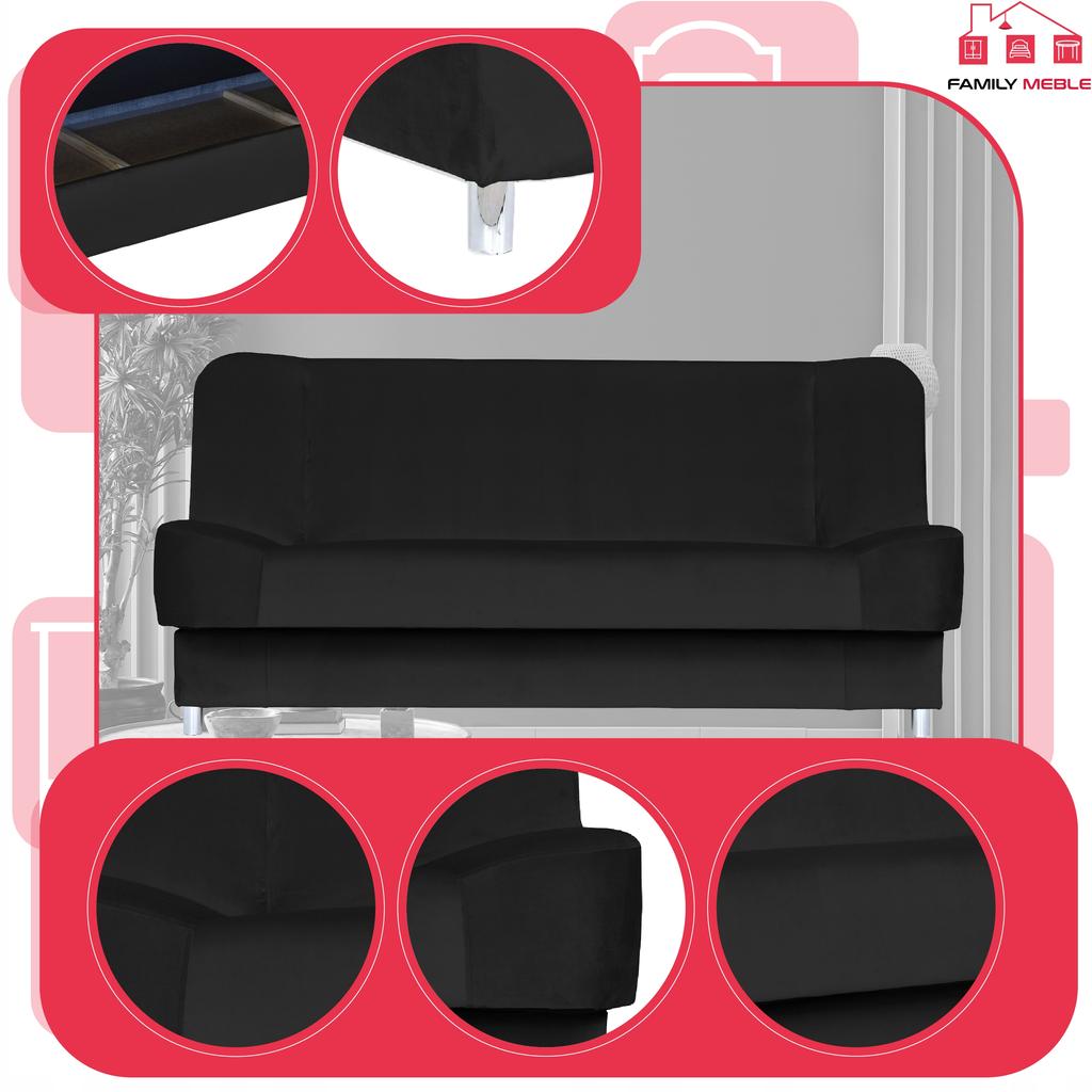 Sofa Sofa Sara Sofa Bed Bonell Bed Family Furniture Black