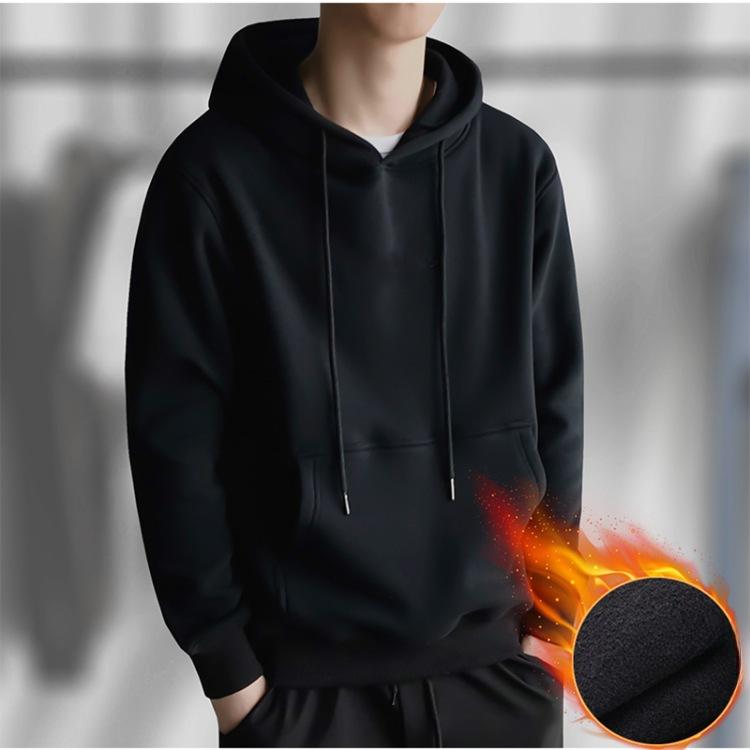 New Solid Color Men's Fashion Autumn and Winter Sweater Casual Hoodie Hooded Sweatshirt