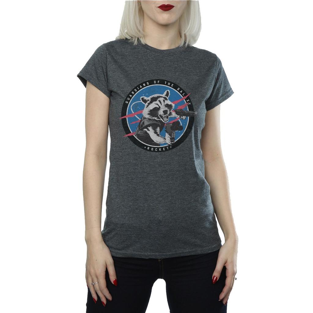 Marvel Womens/Ladies Guardians Of The Galaxy Rocket Emblem Cotton T-Shirt